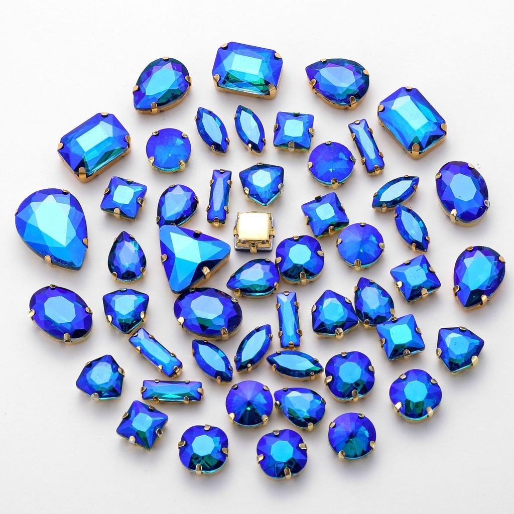 Supply Glass Claw Drill Hand-sewn Diamond Crystal Buckle DIY Wedding Clothing Hair Accessories Shoe Buckle Accessories Mixed 50pcs