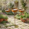 Rotatable Garden Rain Catcher Metal Bird Water Bowls Feeding Supplies Birdbath Stand Outdoor