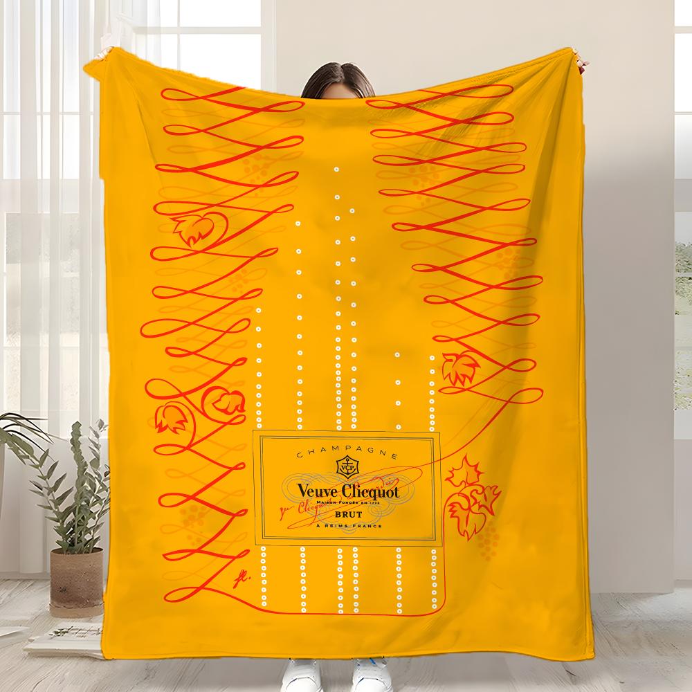 V-Veuve ClicquotS ART Decke Kinderfreundliche Flanelldecke Weich Warm Antistatisch Waschbar Ganzjahres