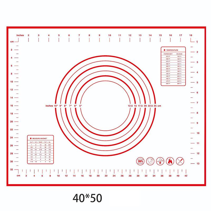 Silicone Baking Mat Pastry Mat for Rolling Out Dough Kneading Dough Mat Bakeware Rolling Dough Pad Bread Baking Accessories