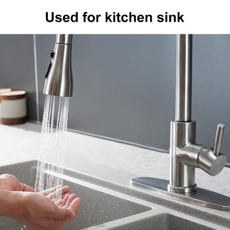 Faucet Spray Head G1/2 Brushed Silver 3 Functions Pull Down Sprayer Nozzle For Kitchen02 Type