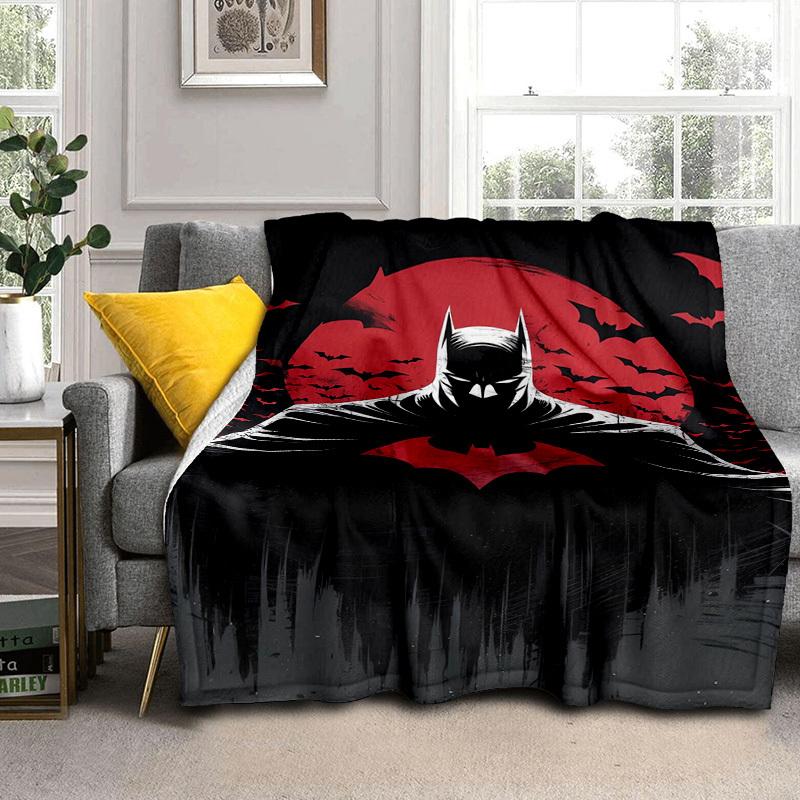 1pc Batman Red Moon Night Cartoon Blanket,Portable Throw for Travel & Camping, All Season Cozy Blanket,Ideal Gift