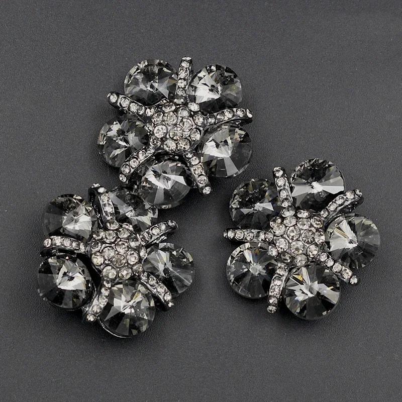 1pcs High-grade Rhinestone Metal Buttons for Needlework Fur Collar Sewing Metal Embellishment Buckle