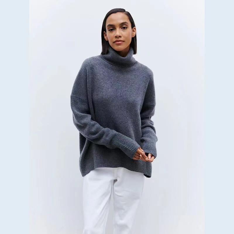 Soft High Neck Sweater Women Warm Thick Alpaca Blend Pullover Casual Daily Wear