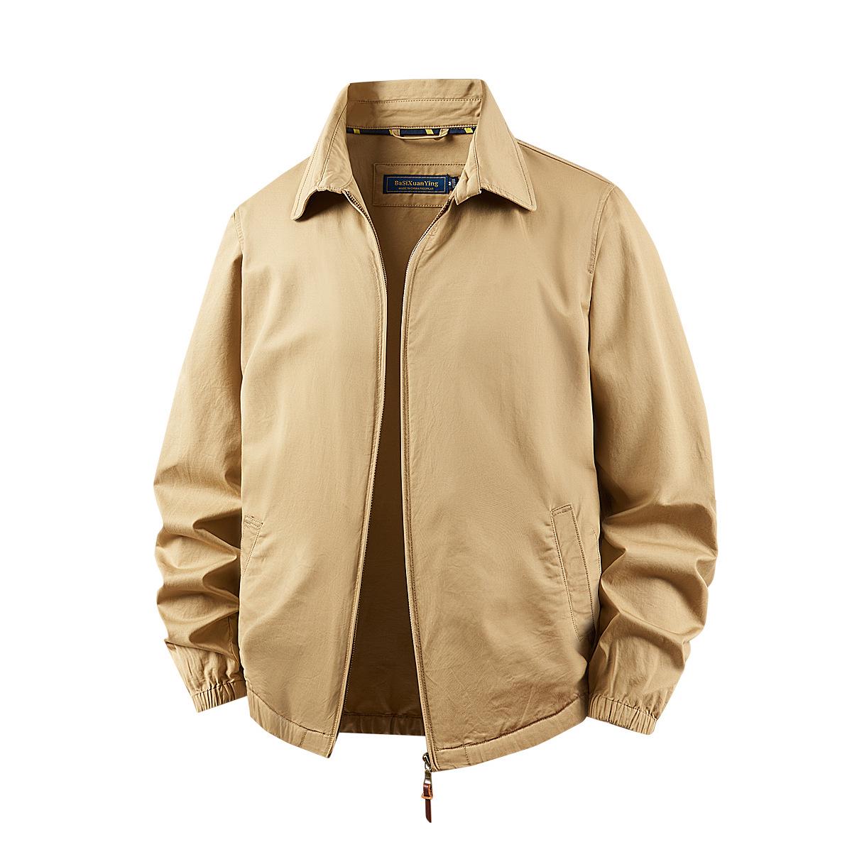 Basi Xuan Ying Men s Retro Lapel Jacket: Casual American High-End Style for Spring and Autumn. S