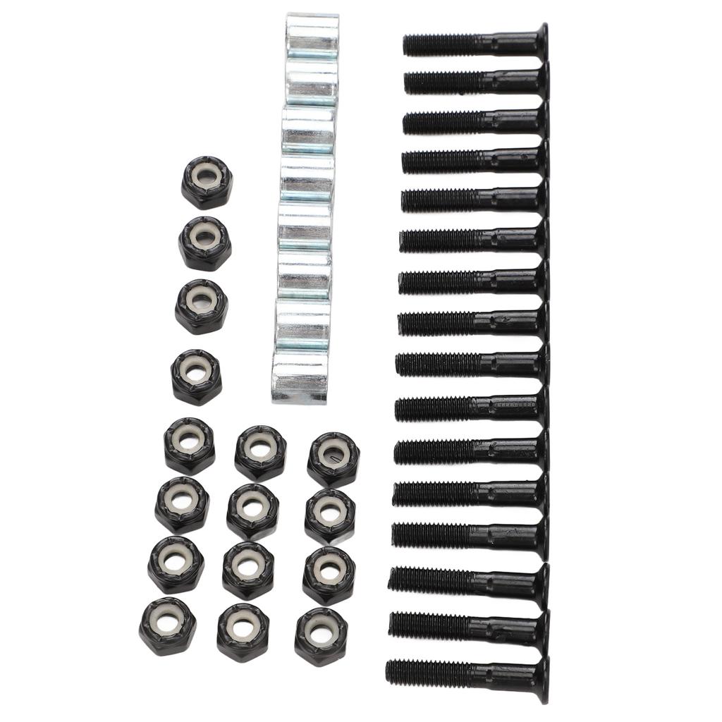 Skateboard Hardware Kit Longboard Mounting Hardware with 16 Screws 16 Nuts 8 Washers 25mm
