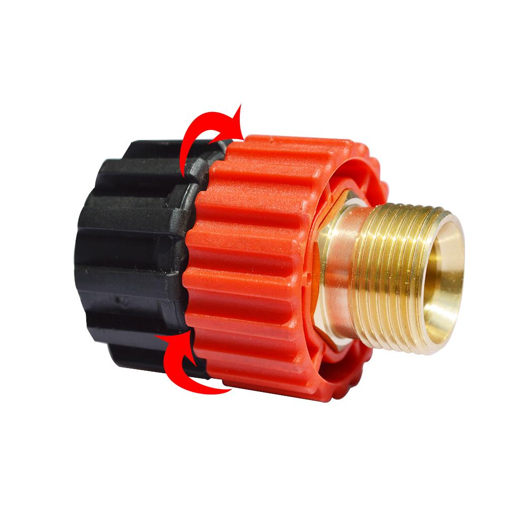Høytrykksvasker svingkobling M22 bilvasker Messing roterende adapter svingkobling M22 hann + M22 hunn