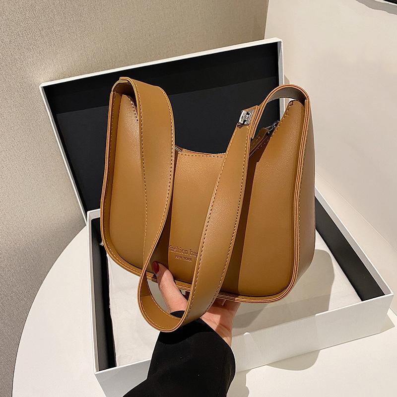Small Designer Women's Black Bag Simple Retro Crossbody Bags Luxury Pu Leather Female Handbags Pure Color Bucket Shoulder Bag