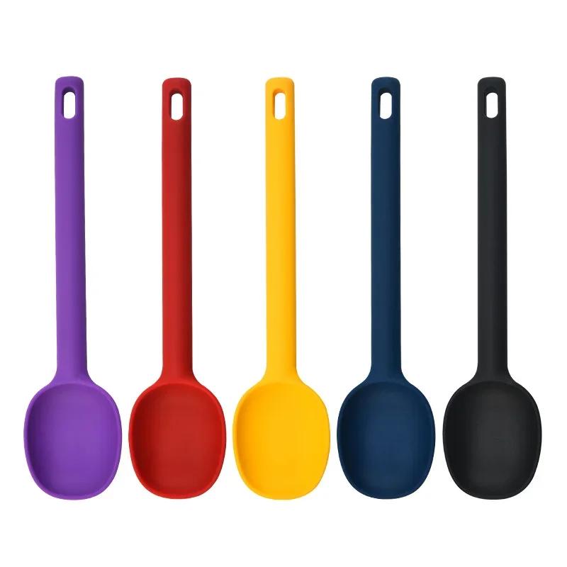 Silicone Large Stirring Spoon Salad  Cooking Seasoning Spoon Ice Cream Cake Spoon Kitchen Tool Silicone Kitchenware