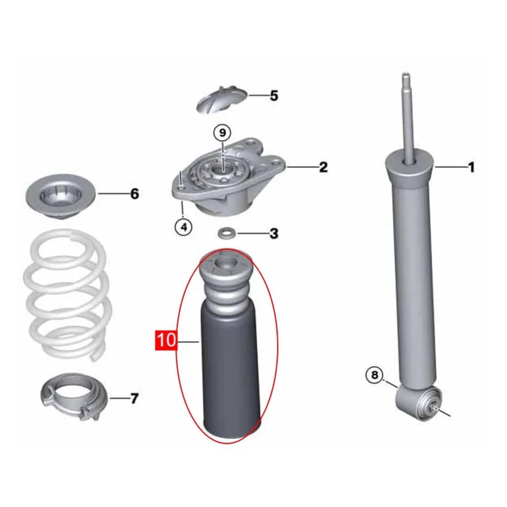 Vuzmode 2pcs Rear Shock Absorber Boot Rubber Buffer Block Suspension for X1 F48 F49 33536857468