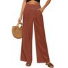 Women Casual Solid Color Wide Leg Pants Loose Temperament Trousers Workplace