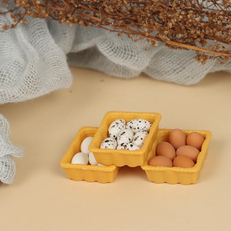 1:12 Dollhouse Miniature Mini Egg With Tray Kitchen Accessories Model Toys