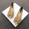 2025 Women's Pointed Toe Black Flats with Bow - Versatile Work Loafers