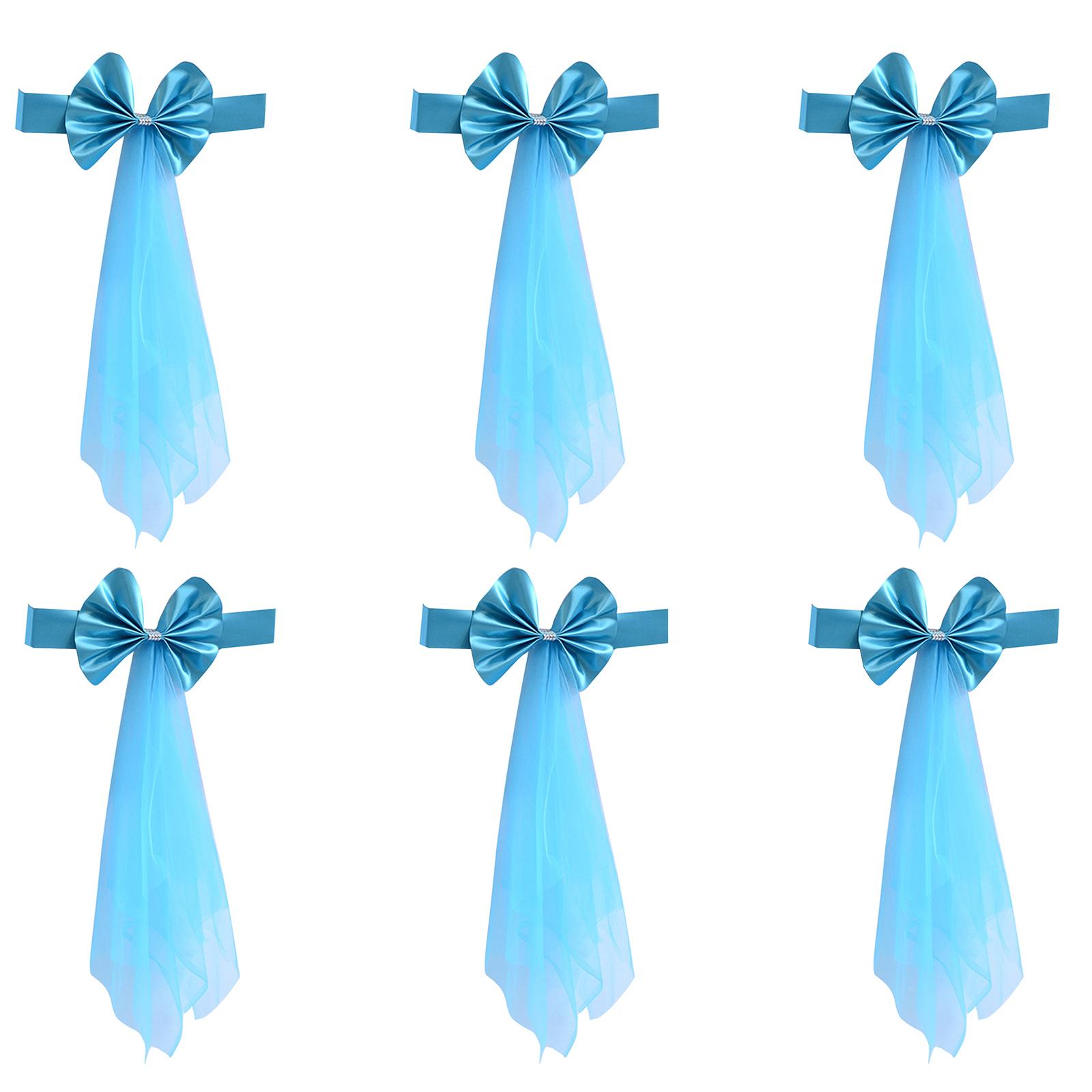 

6pcs Elastic Chair Ties Spandex Chair Sashes Bows Stretchable Chair Sash Bows for Reception and Ceremony Decorations 5