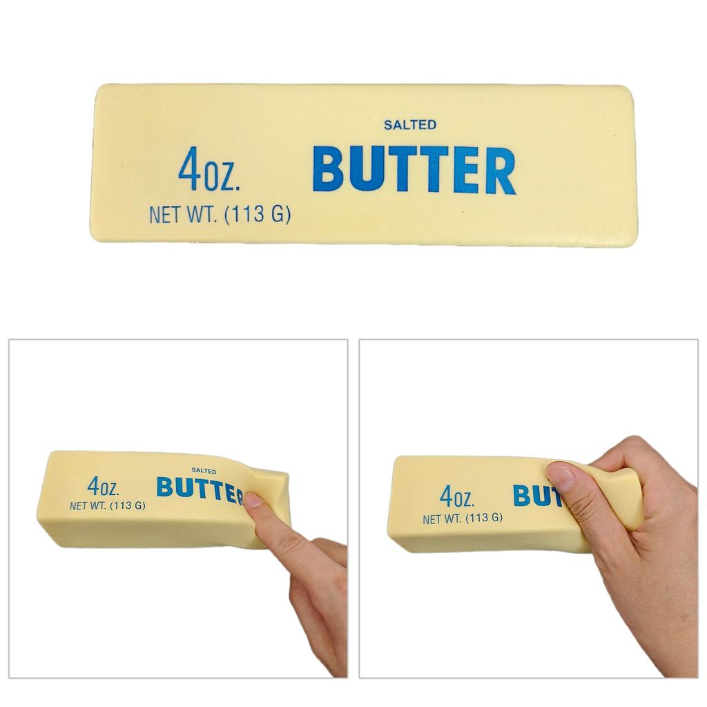 Novelty Butter Yellow Soft Bounce Butter Figurine Squeeze Toy Novelty Gag Table Toy Decompressing Pinch Stress Toy