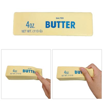 Novelty Butter Yellow Soft Bounce Butter Figurine Squeeze Toy Novelty Gag Table Toy Decompressing Pinch Stress Toy