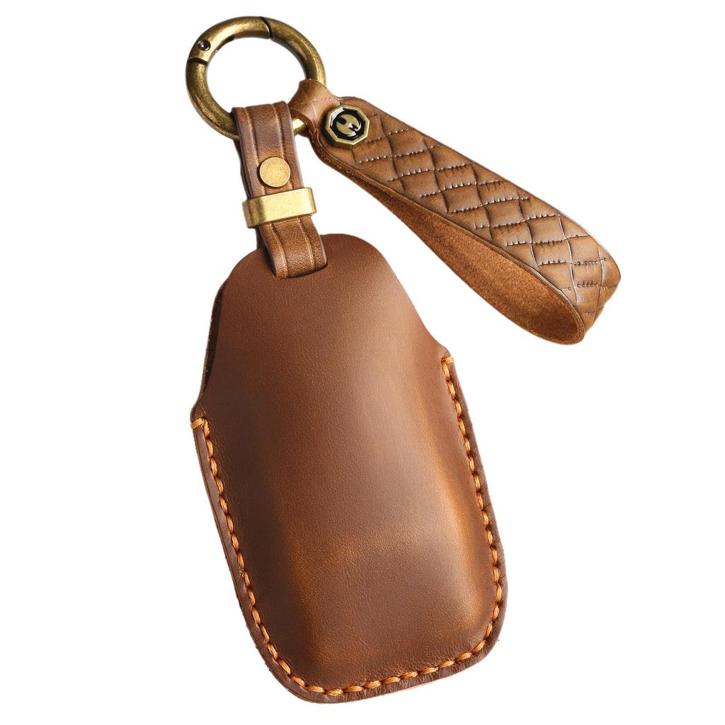 Retro Hand-Stitched Leather Key Cover for Geely Dihao Binrui