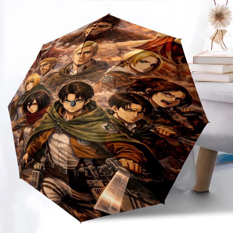 Attack Titan Automatic Umbrella - Suitable Travel Outdoor Portable Umbrella Birthday Gift Daily Essentials