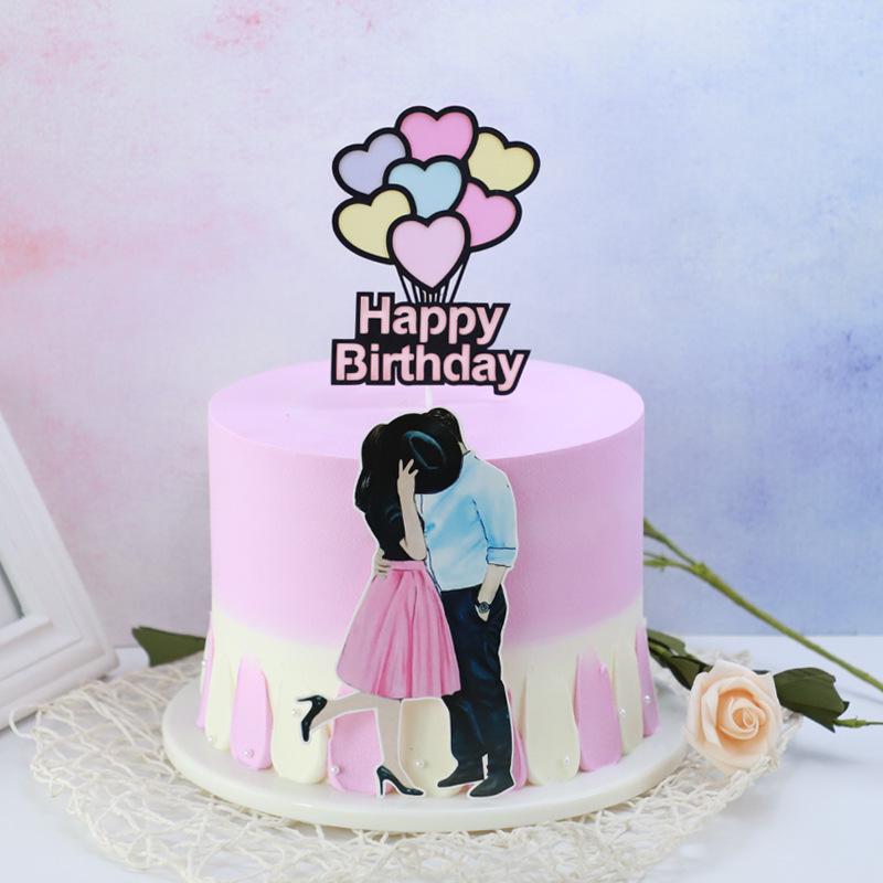 Creative LOVE & HAPPY Birthday Cake Topper Balloon Decoration