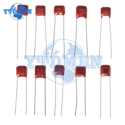 100PCS 100V CBB Capacitor 103 223 333 393 473 104 154 224 334 474 J Polypropylene Film Capacitors Kit 10nF 22nF 47nF 100nF 470nF