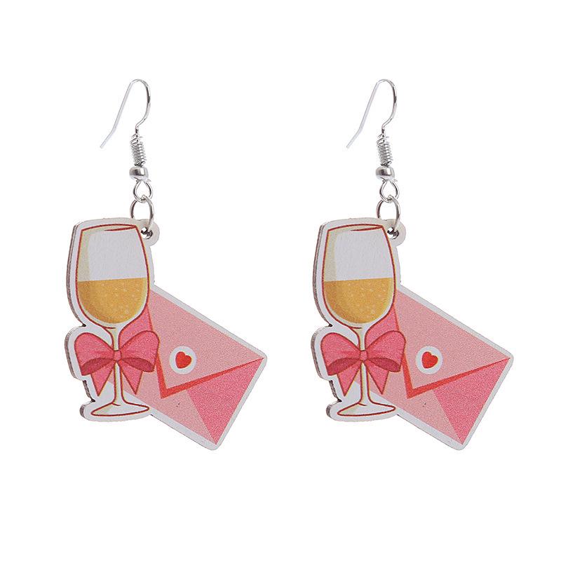 2023 Mother's Day Rainbow Wood Pendant Earrings - Holiday Party Jewelry