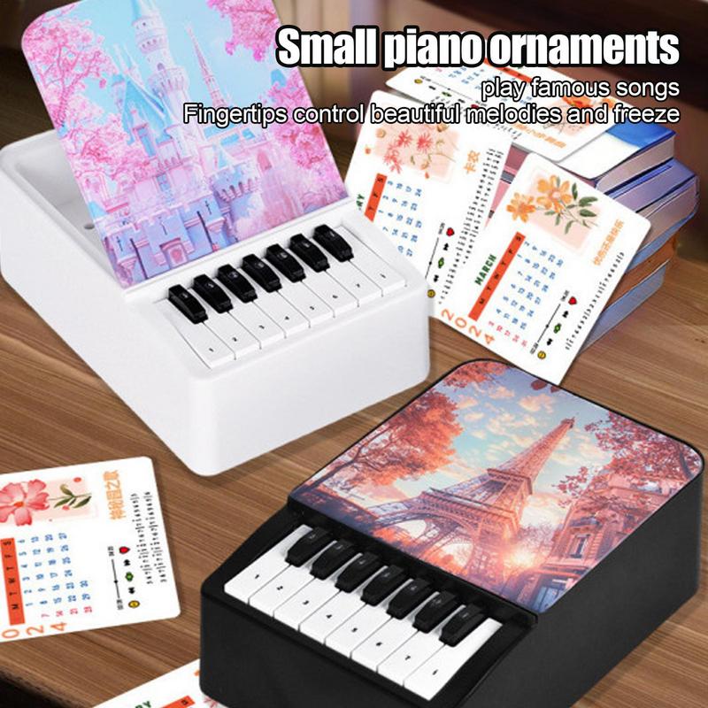 Taylors Piano Calendar 2025 Mini Piano Calendar Desktop Peripheral Ornaments with 32 Music Calendar Cards Songs Gift for Fans