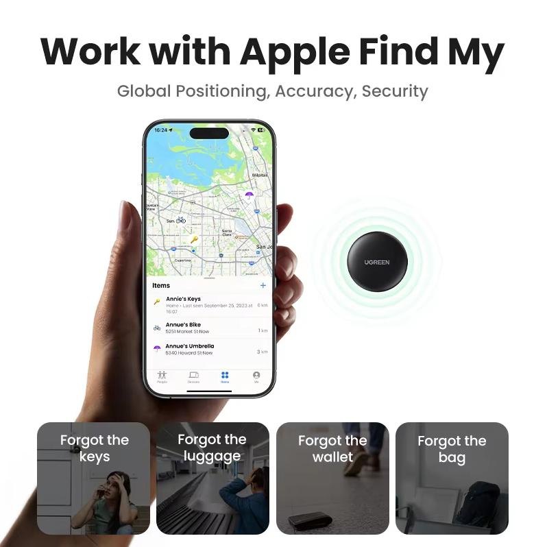 Ugreen Bluetooth-Ortungsgerät Apple-zertifizierter Tag Gleicher Ursprung Drahtloser Standort-Tracker