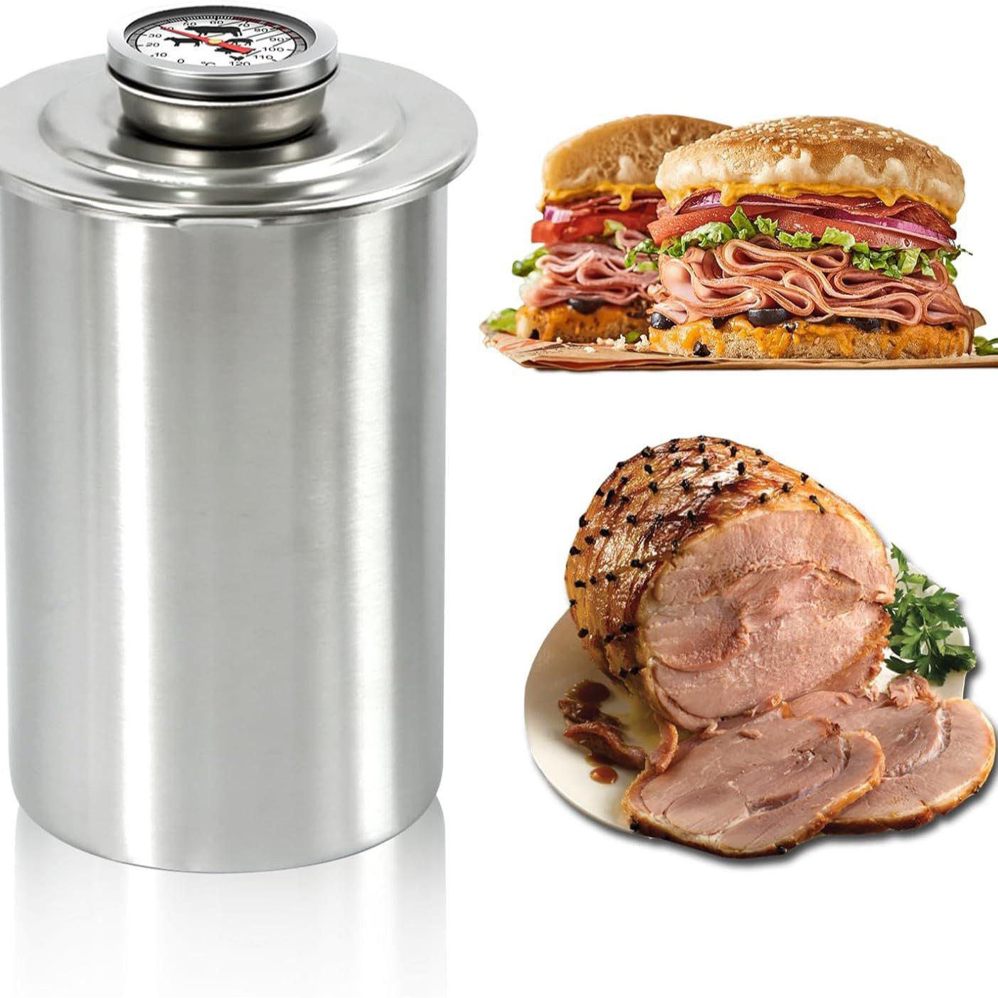 304 Stainless Steel Ham Slicer & Professional Steamer with Large Thermometer