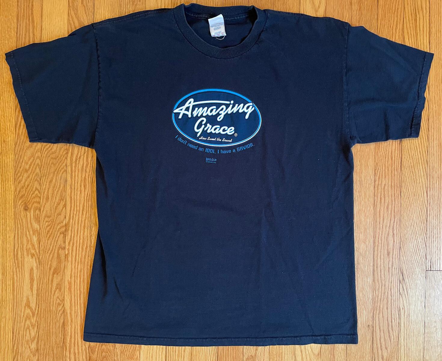Vtg Y2K Amazing Grace American Idol Parody Jesus T-Shirt Size XL XXXXL