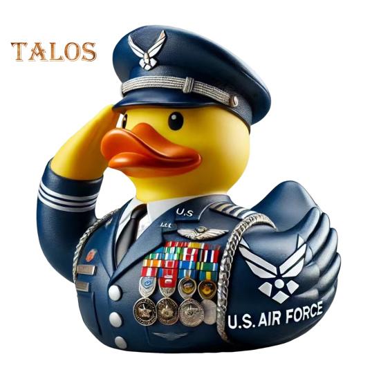 

Смола ветеран дань утка статуэтка салют солдатская форма утка статуя животное скульптура домашний офис книжная полка настольное украшение орнамент C