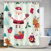 Tu Festive Christmas Shower Curtainholiday Bathroom Decorsanta Claus Patternwaterproof Fabricholiday Giftbathroom Accessoriesxma