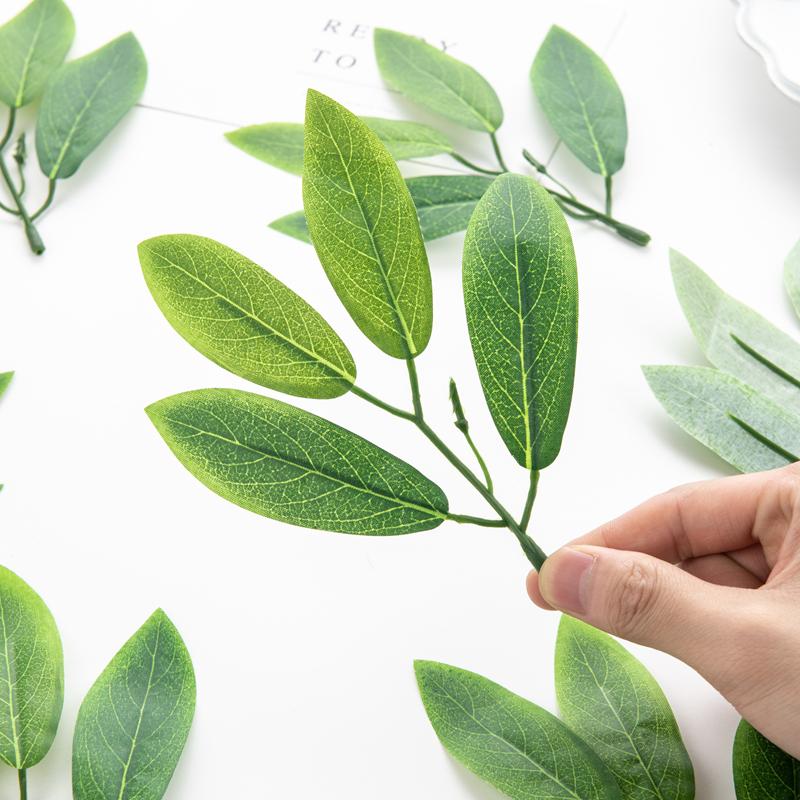 50PC Artificial Flowers Fake Plants Silk Oleander Leaf Wedding Party Wreath DIY Cake Material Christmas Home Room Decoration