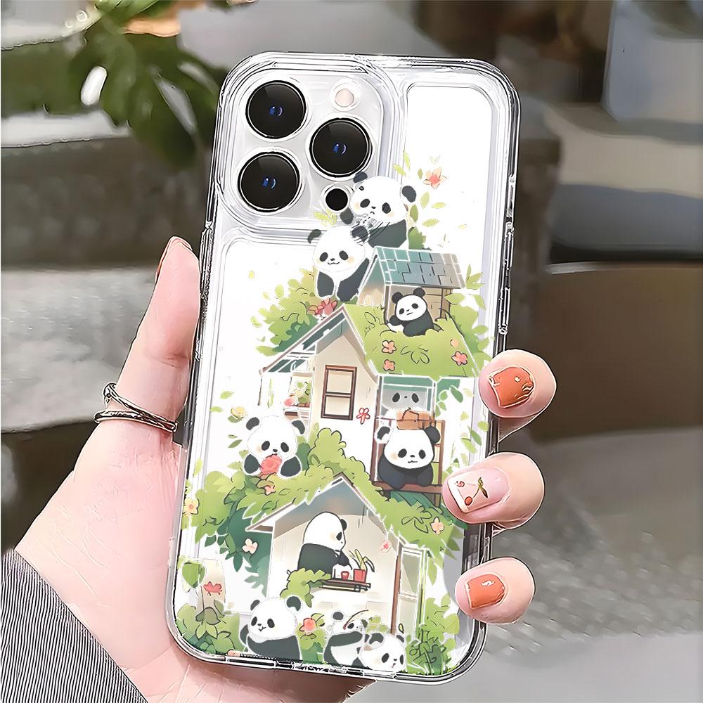 Pandas on a Tree House Phone Case for IPhone 17 15 16 14 13 12 11 Pro Max  Plus 12 13 Mini TPU Protect Cover