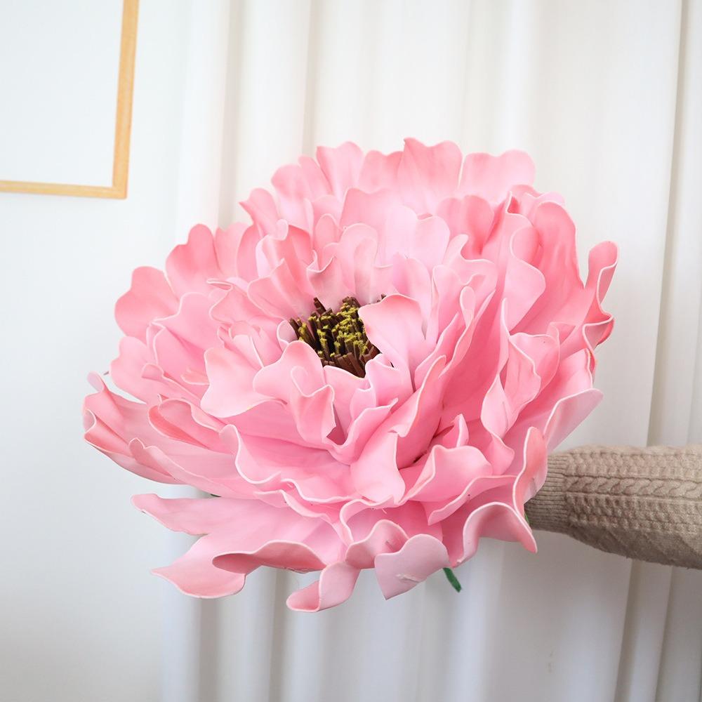 Foam PE Artificial Peony 40cm Fake Flowers New Simulation Peony Flower  Stage Background