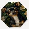1PC Chihuahua Flowers Umbrella-8-Rib Reinforced, Automatic Open, Lightweight & Durable, Fashion Accessory for Outdoor, H0402