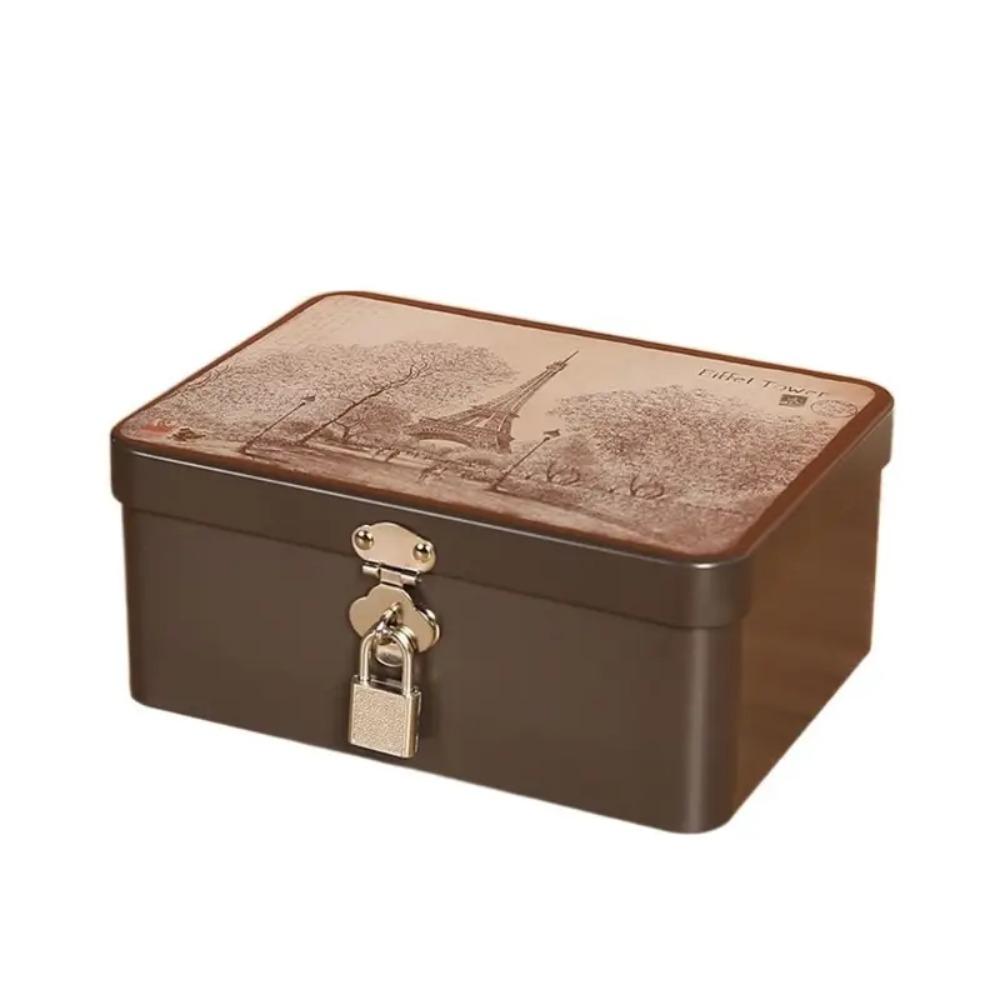 Large Capacity Locking Storage Trunk High Quality Jewelry Storage Metal Box Tinplate Box  Gift