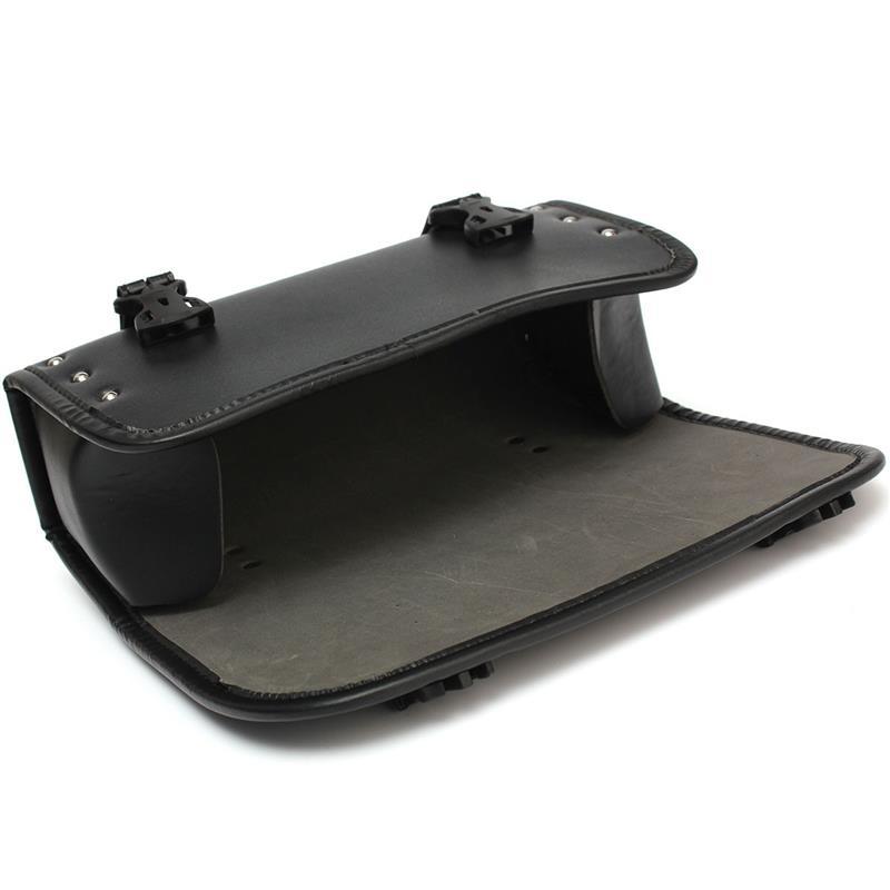 Nová černá PU kůže Motocykl ATV Kulatý sud Úložné pouzdro Taška na nářadí 300*85*125mm