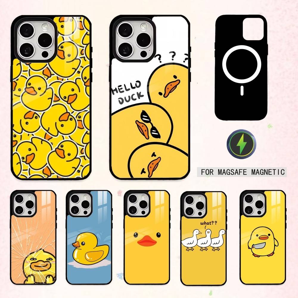 Lovely Yellow D-Duck Phone Case For iPhone17,16,15,14,13,12,11 Plus,Pro Max Magnetic For Magsafe Wireless Charging