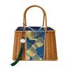 2025 Women Retro Handmade Rattan Basket Fashion Embroidery Imitation Wicker Handbags Causal Woven Box Bag Lady Party Beach Bag