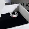 Super Sweet Apple Strawberry Fruit Enamel Open Ring Niche Design Cute Sweet‑Cool Adjustable Stack‑Wear Index‑Finger Trend Jewelry