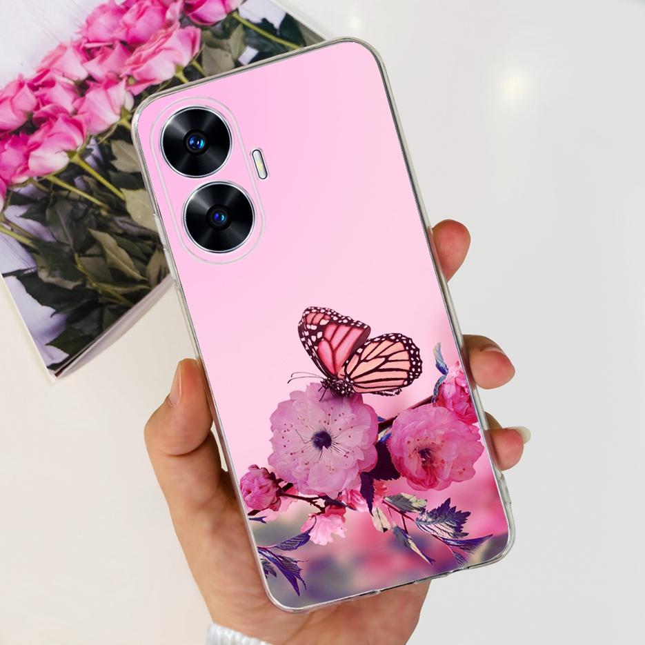 For Realme C55 4G Case RMX3710 Colorful Painted Cover Soft Slim Fundas Phone Case For Realme C55 C55 RealmeC55 Back Cover Bumper