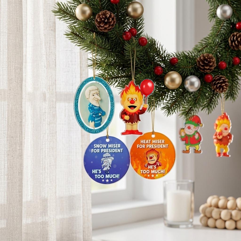 Pack Christmas Acrylic Ornament Toy Set for Tree Decorations