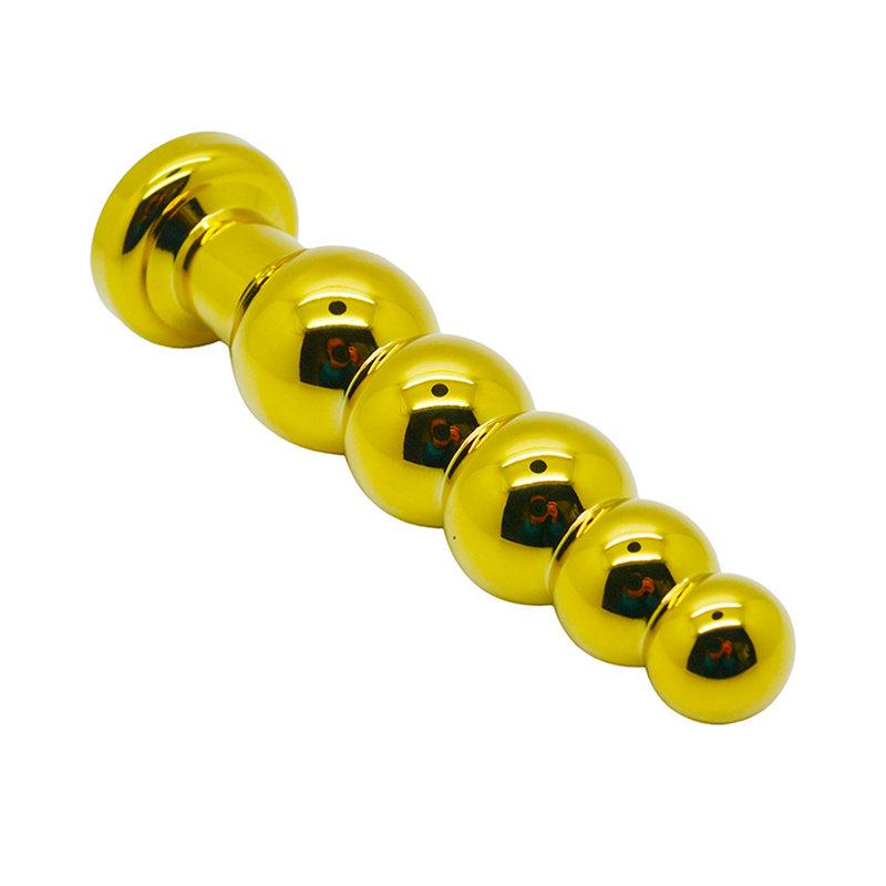 Metal Stopper Golden Beads Smooth Touch Anal Toys Butt Plug, Adult Sex Toys for Women Erotic Sex Products