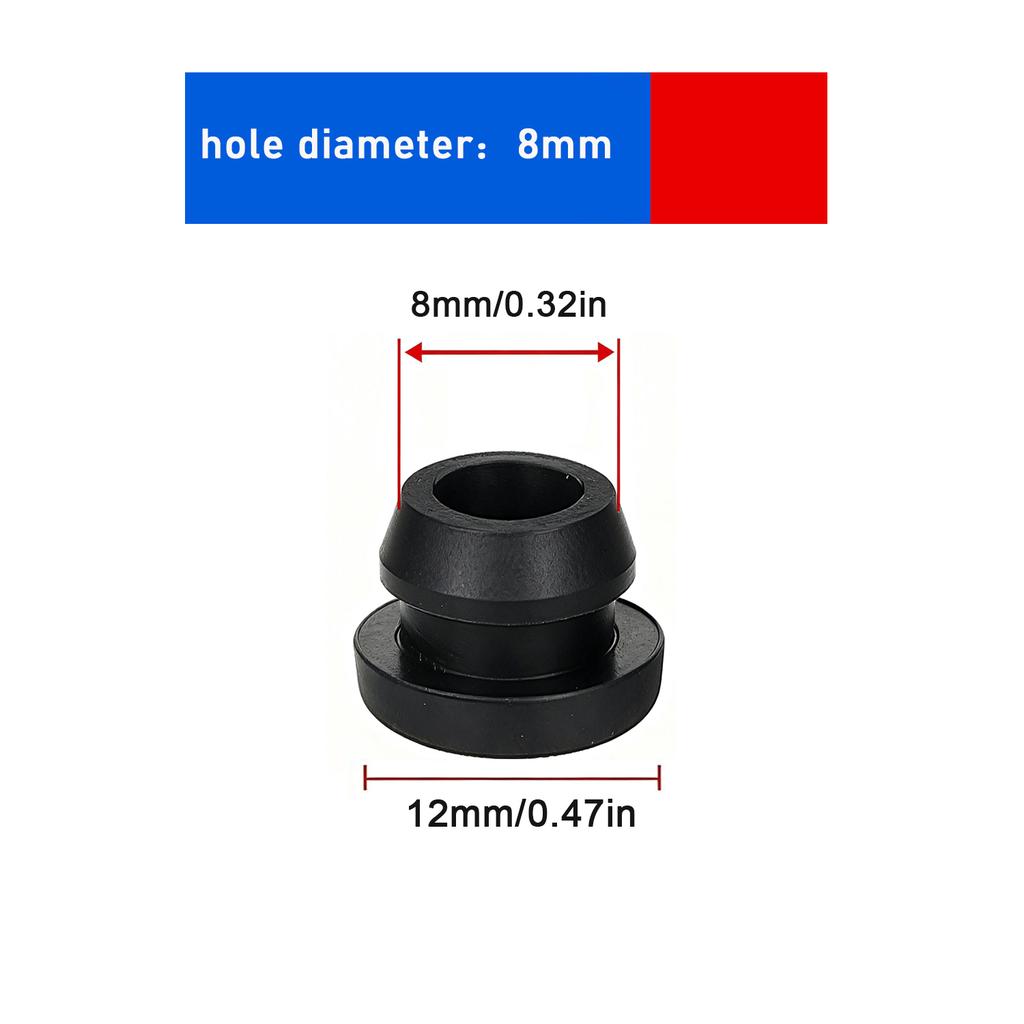 5 Stück 2,5-15mm Schwarz Konisch Aufschnappbar Silikonkautschuk T-Typ Stopfen Blindkappen Rohreinsätze Stopfen Beweis Hohe Temperatur