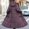 Fashion Woman Winter Long Coats Hooded Thick Warm Casual Winter Jacket Women's Parkas With Belt