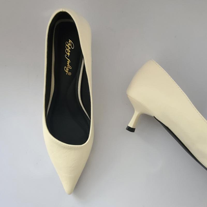 

Temperament Celebrity Black Single Shoes Women s Shoes Spring, Autumn and Winter Pointed Thin Heels High Heels Commuting 35 червоний