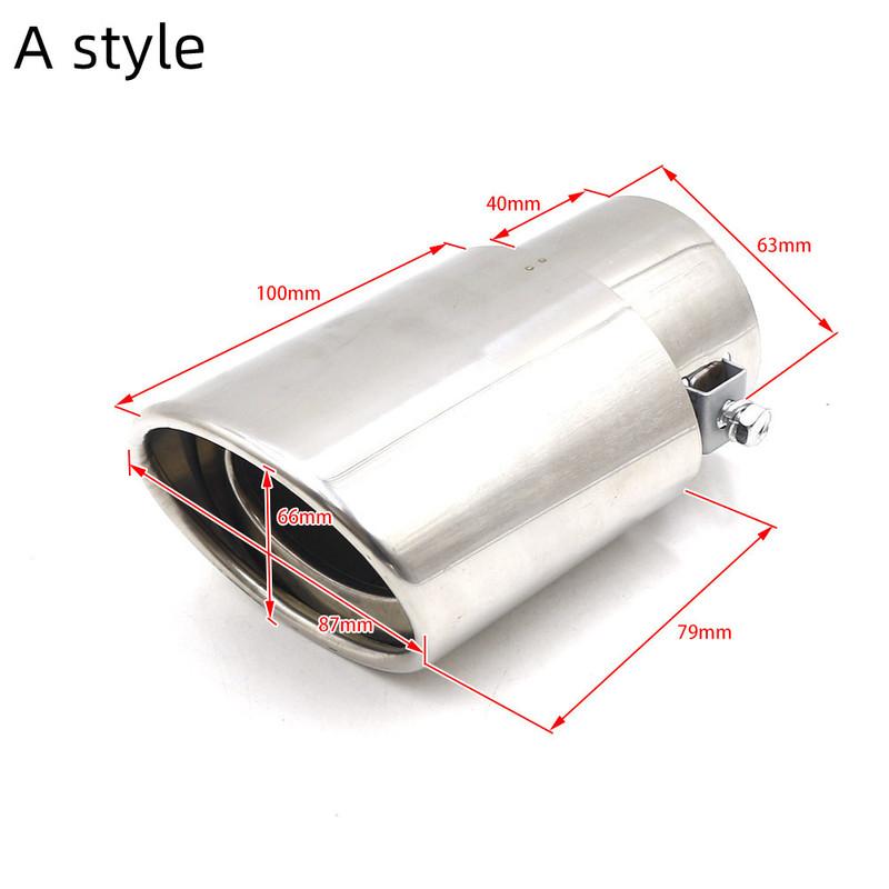 1x Car Universal Stainless Steel Exhaust Tail Throat Rear Muffler Tip Pipe Round