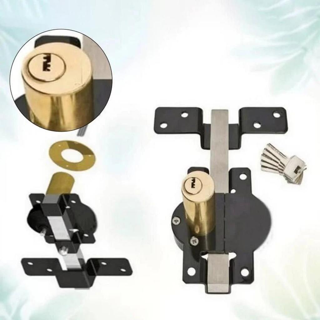Fechadura Trava de Porta de Celeiro Trava Dupla Face para Galpões Trava de Porta Deslizante Com 5 Chaves Para Exterior Interior Galpão de Quintal Trailer Portão de Cerca