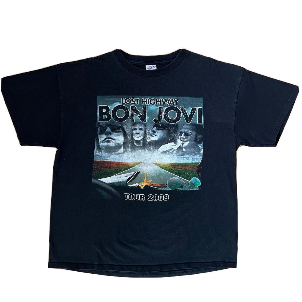 Vintage Bon Jovi Lost Highway Shirt XL Zwart Lost Highway Klassieke Rock Muziek