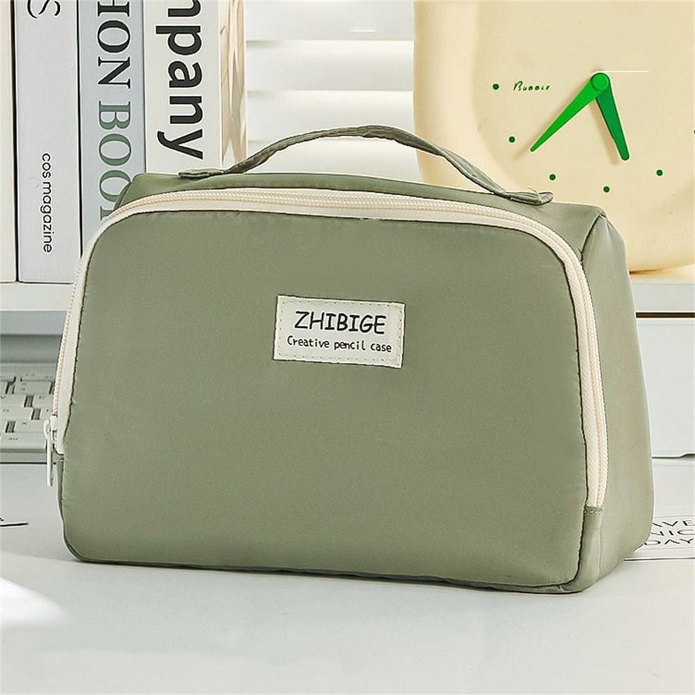Storage Box Pencil Case 90° Opening Big Pen Bag Aesthetic Stationery Storage Bag Cosmetic Bag